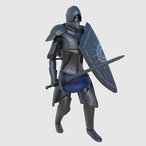 Fantasy Steampunk Swordsman Low-poly 3D model