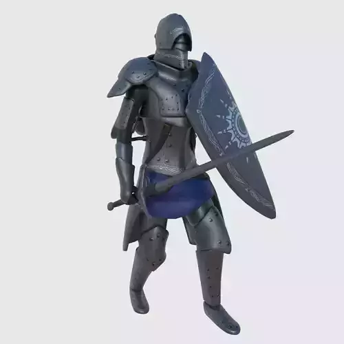 Fantasy Steampunk Swordsman Low-poly 3D model