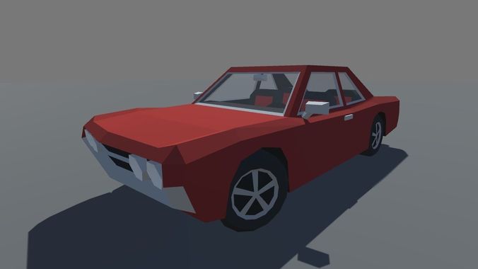 Muscle Car Coupe with Interior MOBILE READY Low-poly 3D model