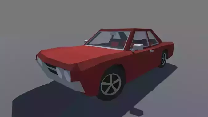 Muscle Car Coupe with Interior MOBILE READY Low-poly 3D model