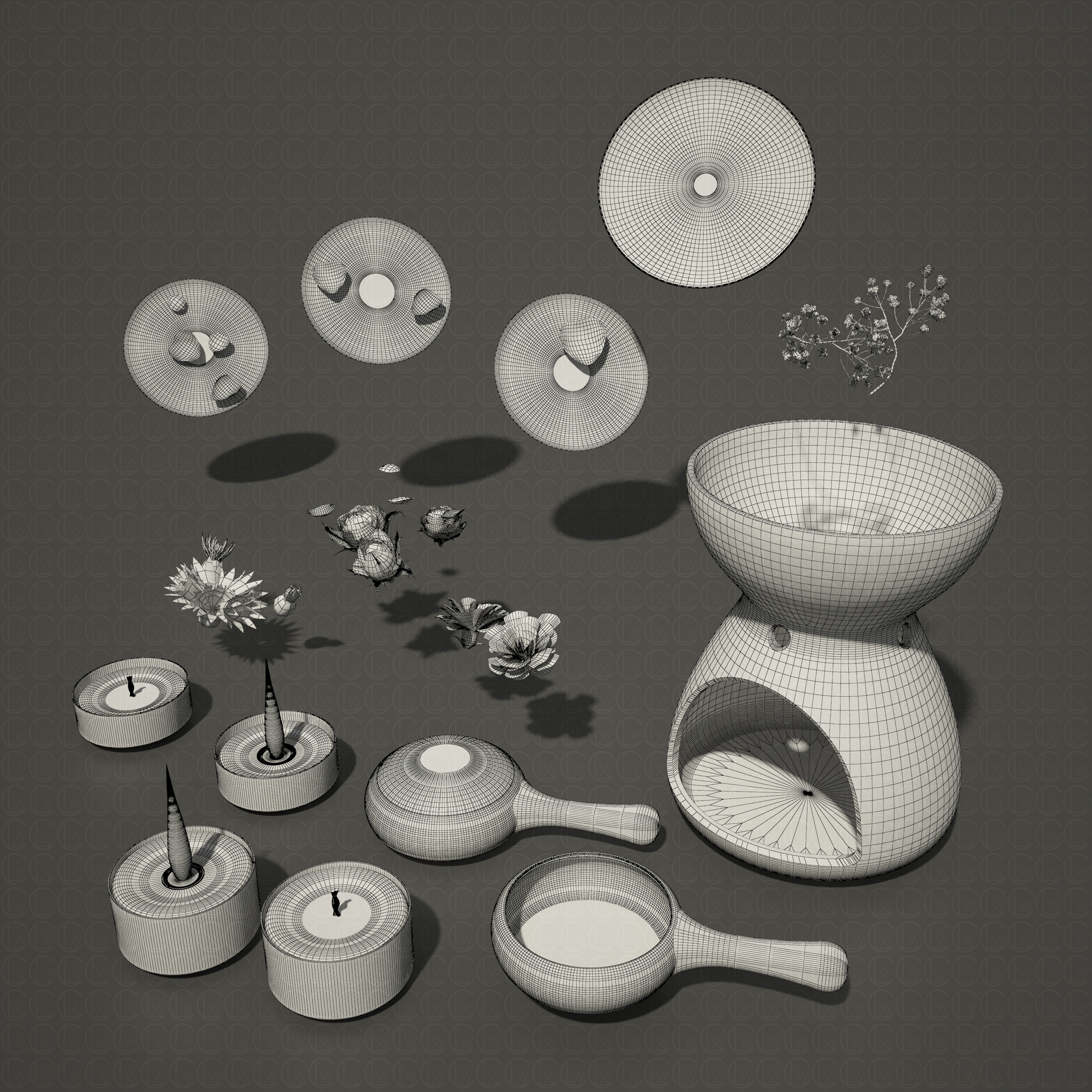 OIL BURNER DIFFUSERS 3D Model Collection_4