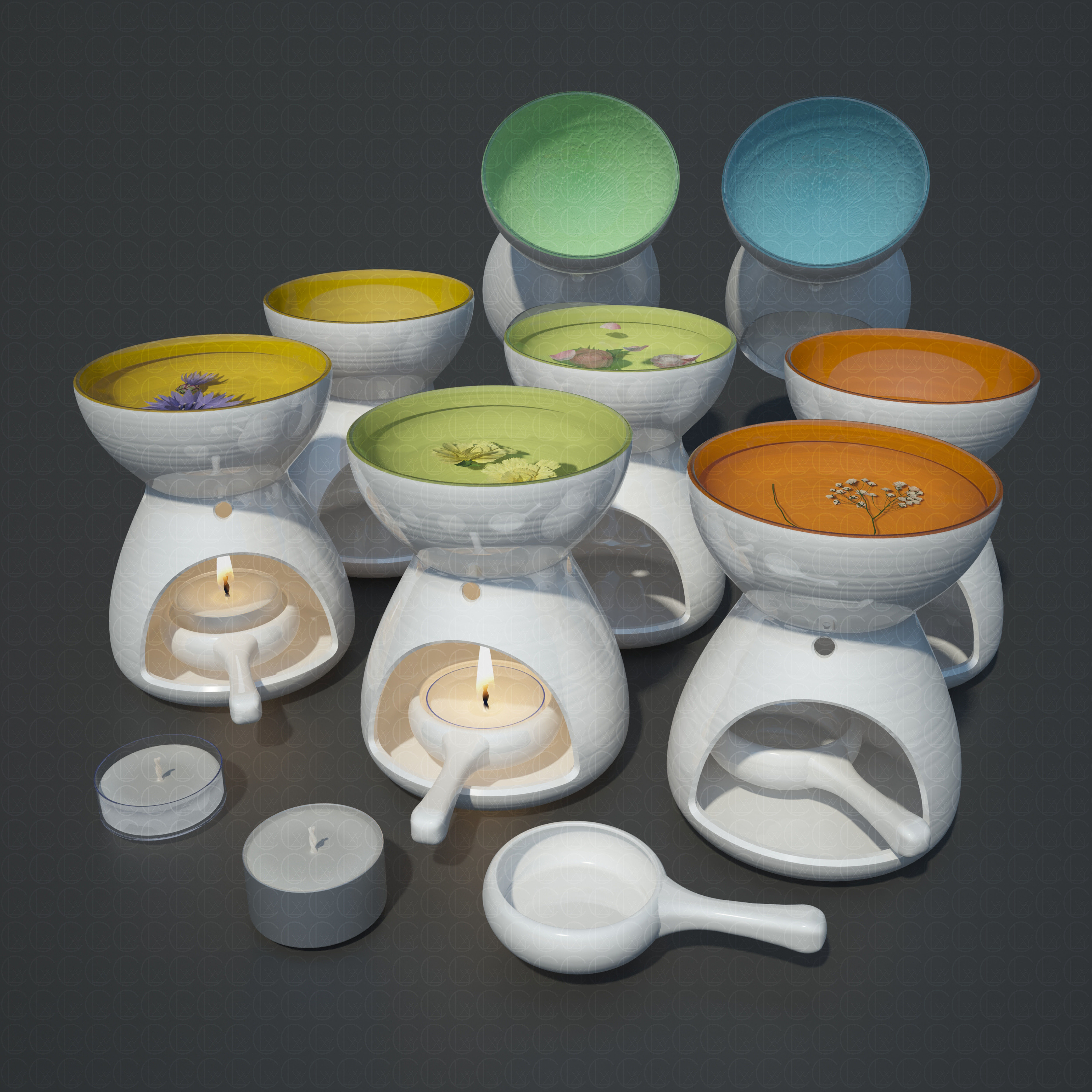 OIL BURNER DIFFUSERS 3D Model Collection_2