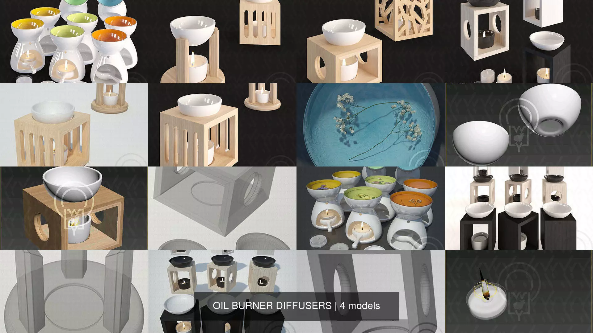 OIL BURNER DIFFUSERS 3D Model Collection_0