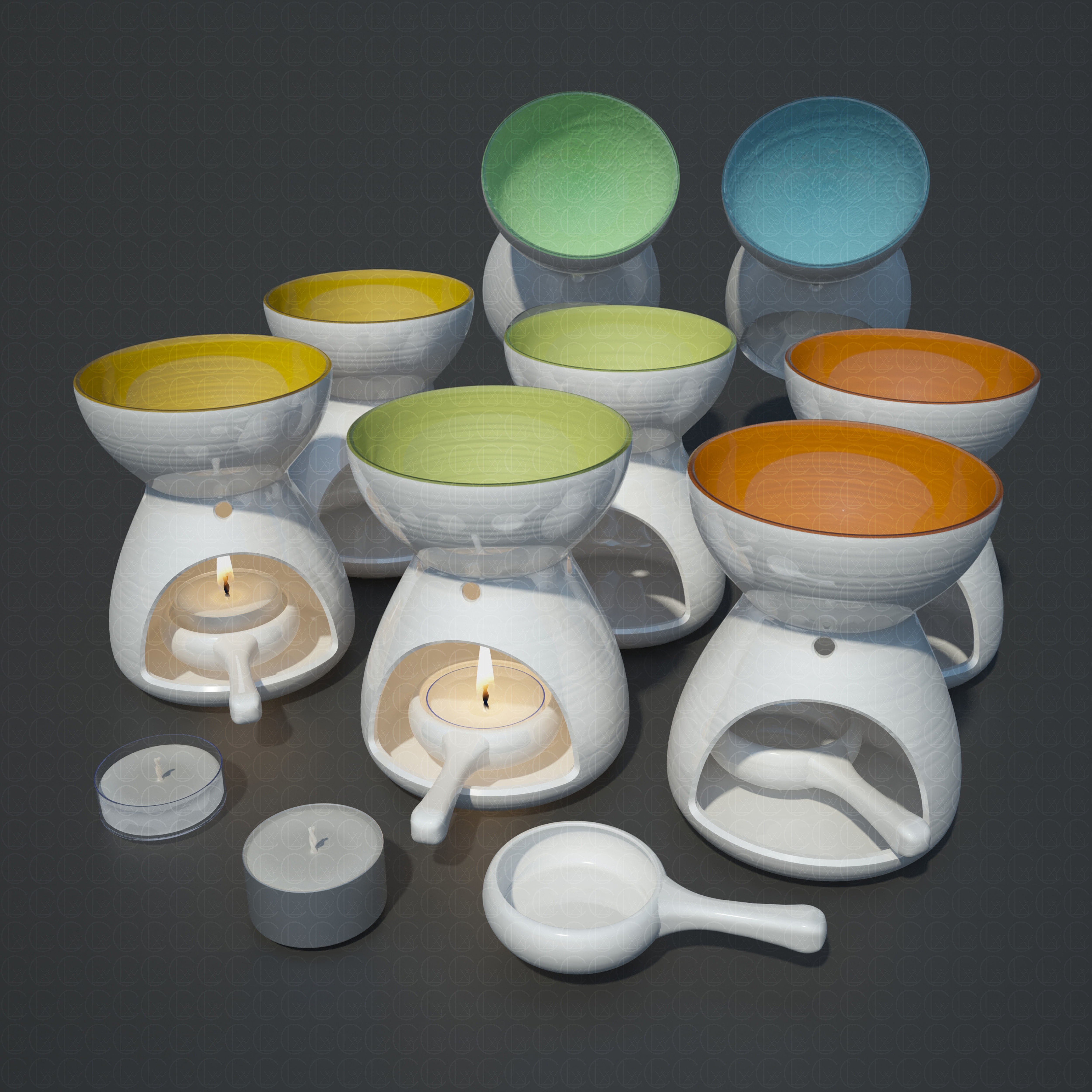 OIL BURNER DIFFUSERS 3D Model Collection_1