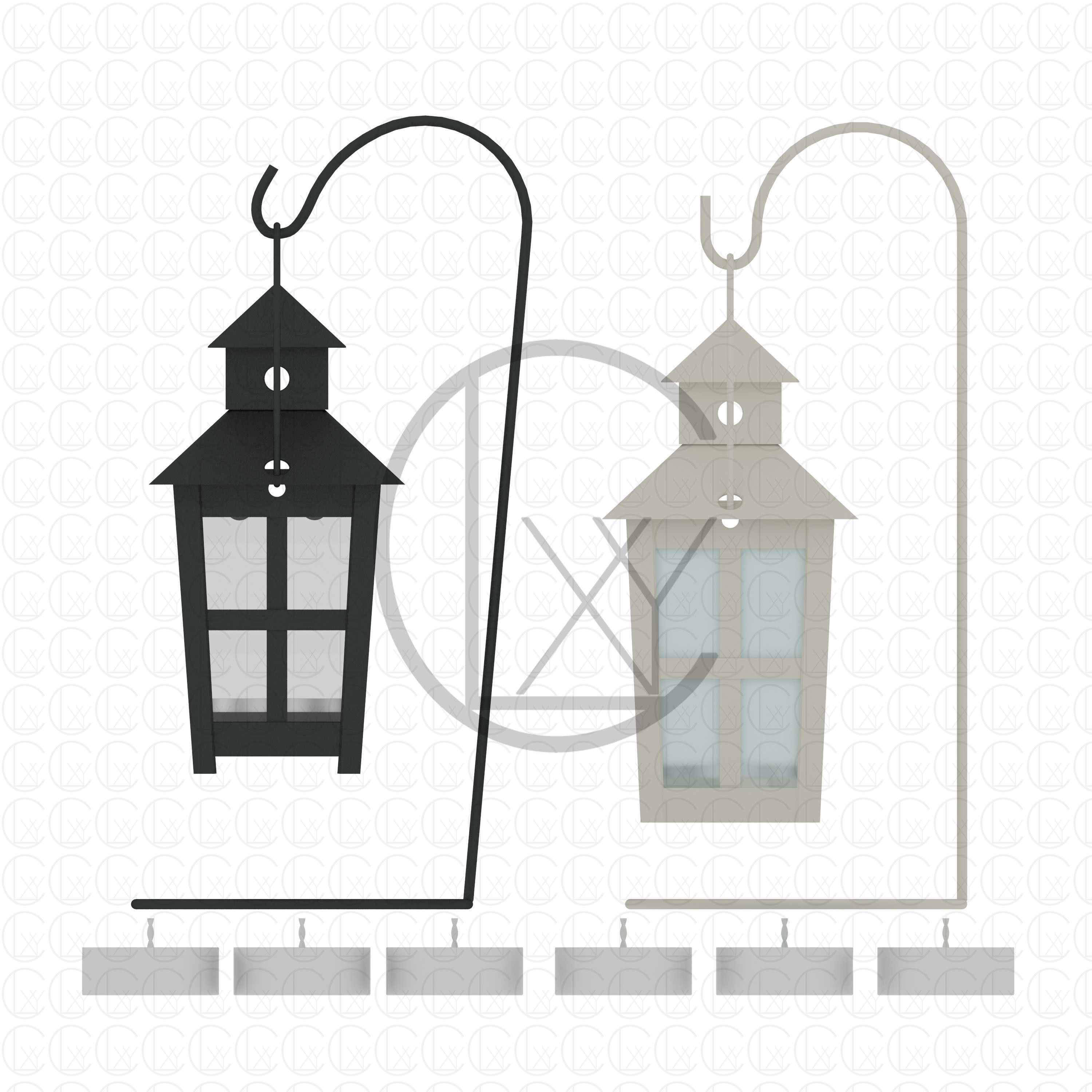 LANTERNS and CANDLE HOLDERS 3D Model Collection_38