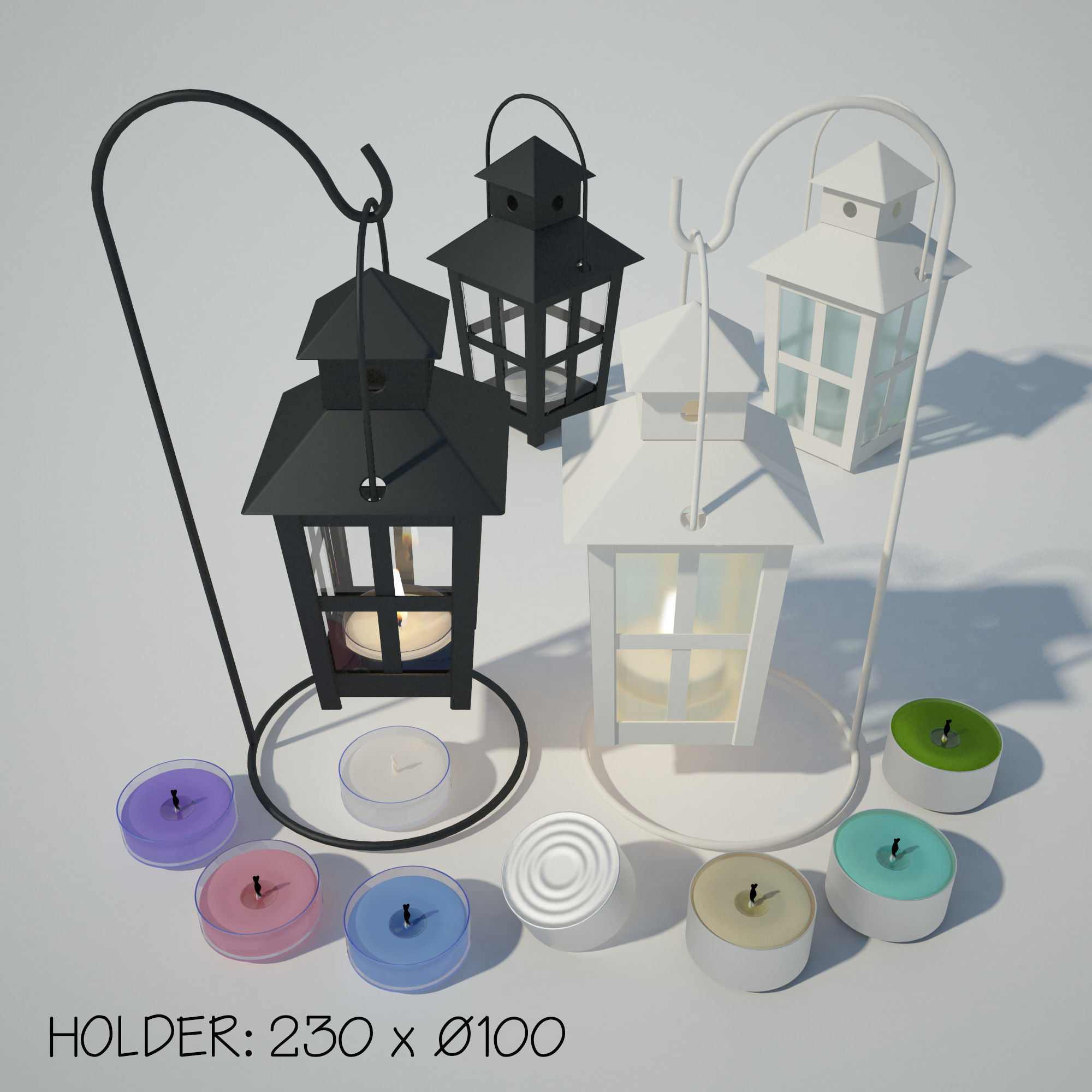 LANTERNS and CANDLE HOLDERS 3D Model Collection_33