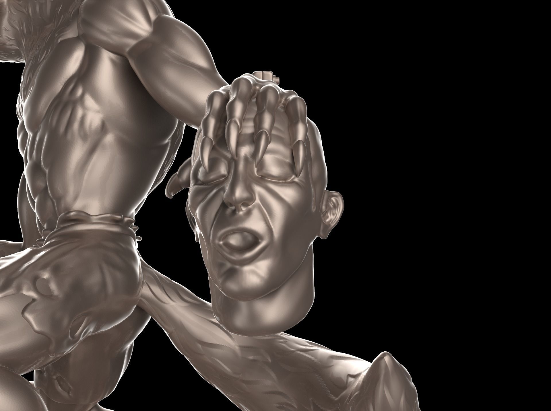 Werewolf statue Free 3D print model_6