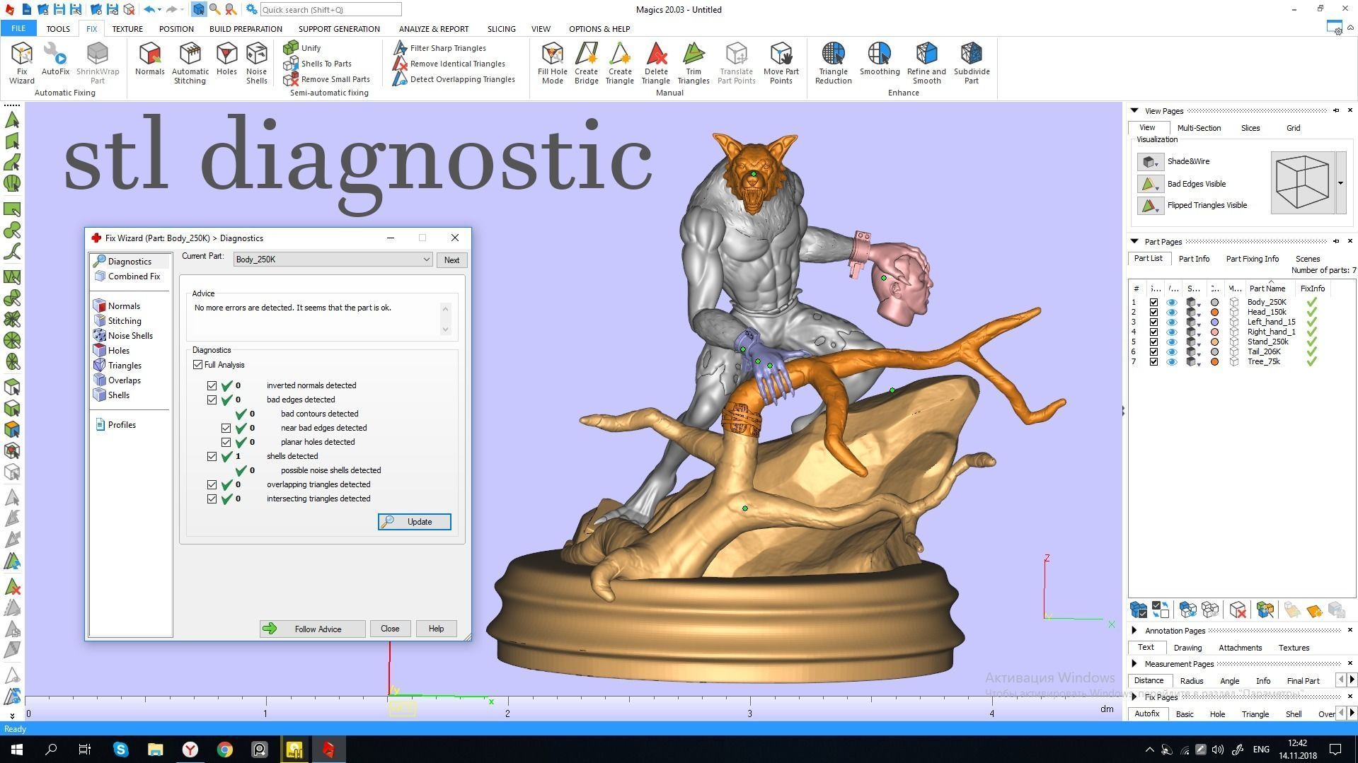 Werewolf statue Free 3D print model_11