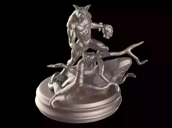 Werewolf statue
