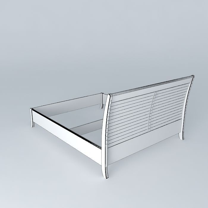 Bed Frame Free 3D model_4