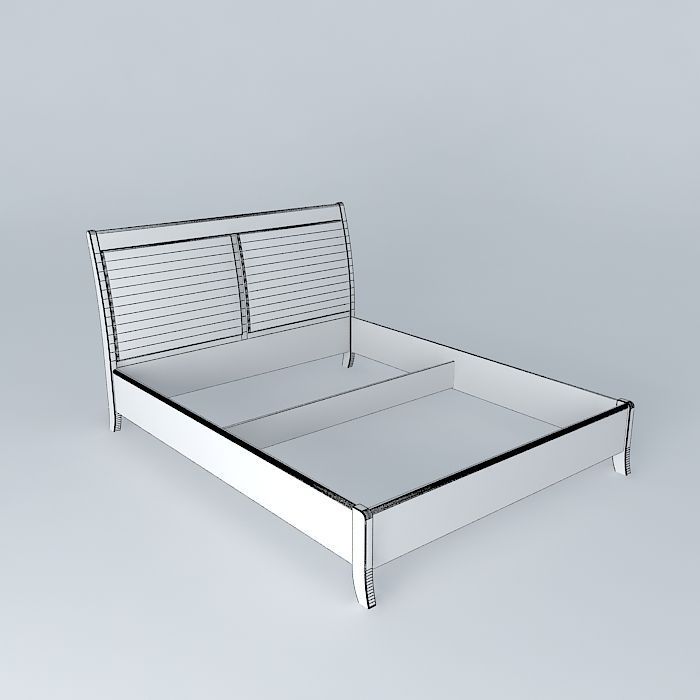 Bed Frame Free 3D model_3