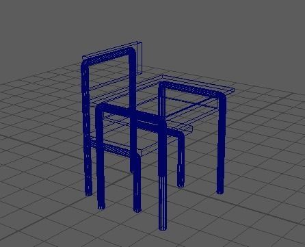 Anime Table and Chair Low-poly 3D model_2
