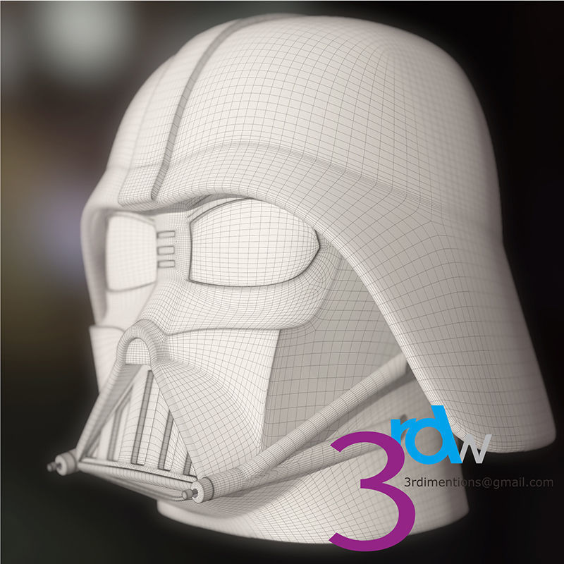 3D Print Darth Vader  Low-poly 3D model_3