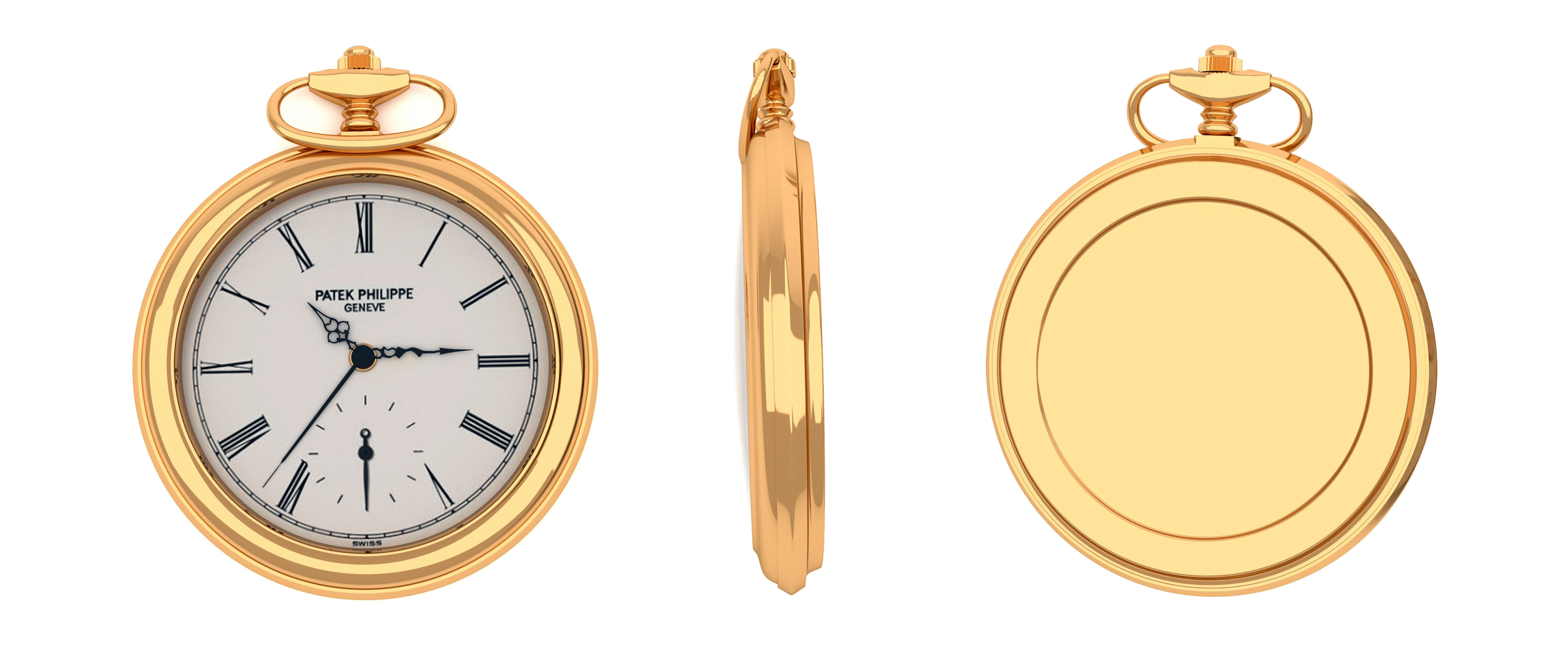Pocket watch 3D model_1