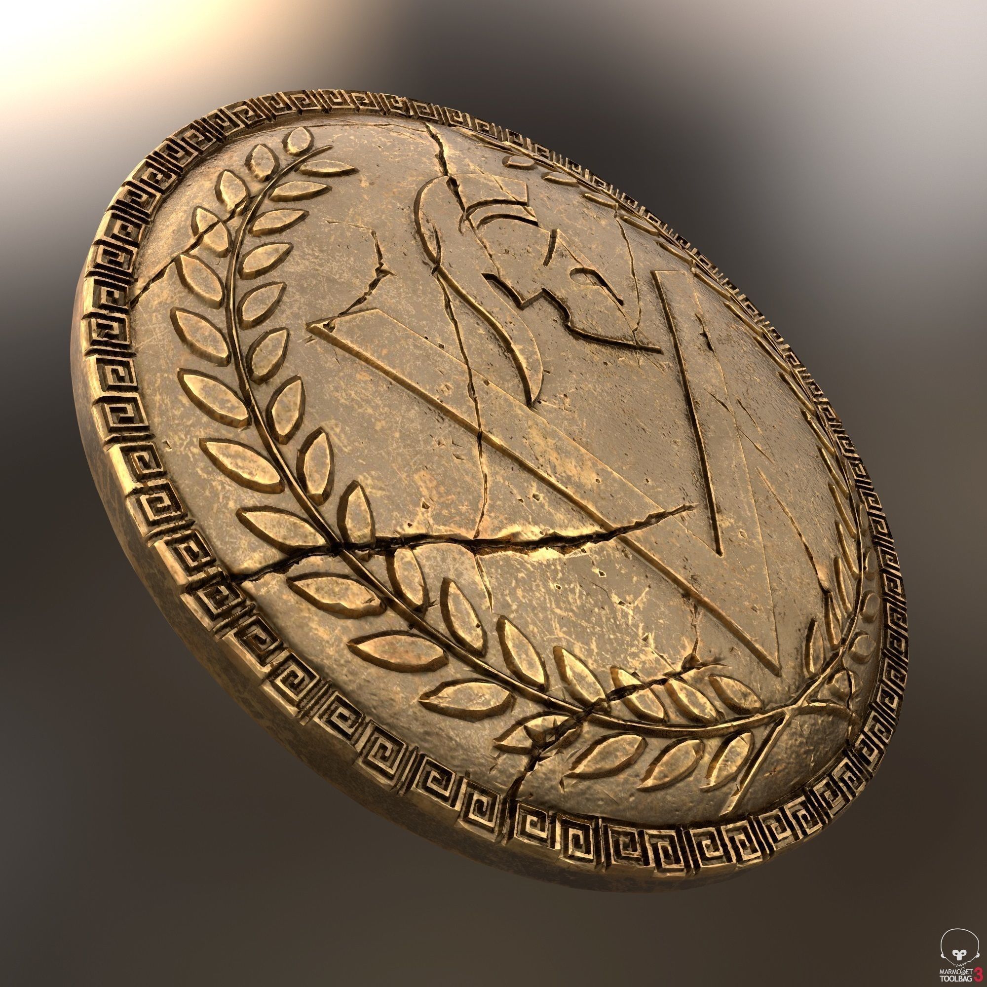 set of armor greek warrior 3D model_11