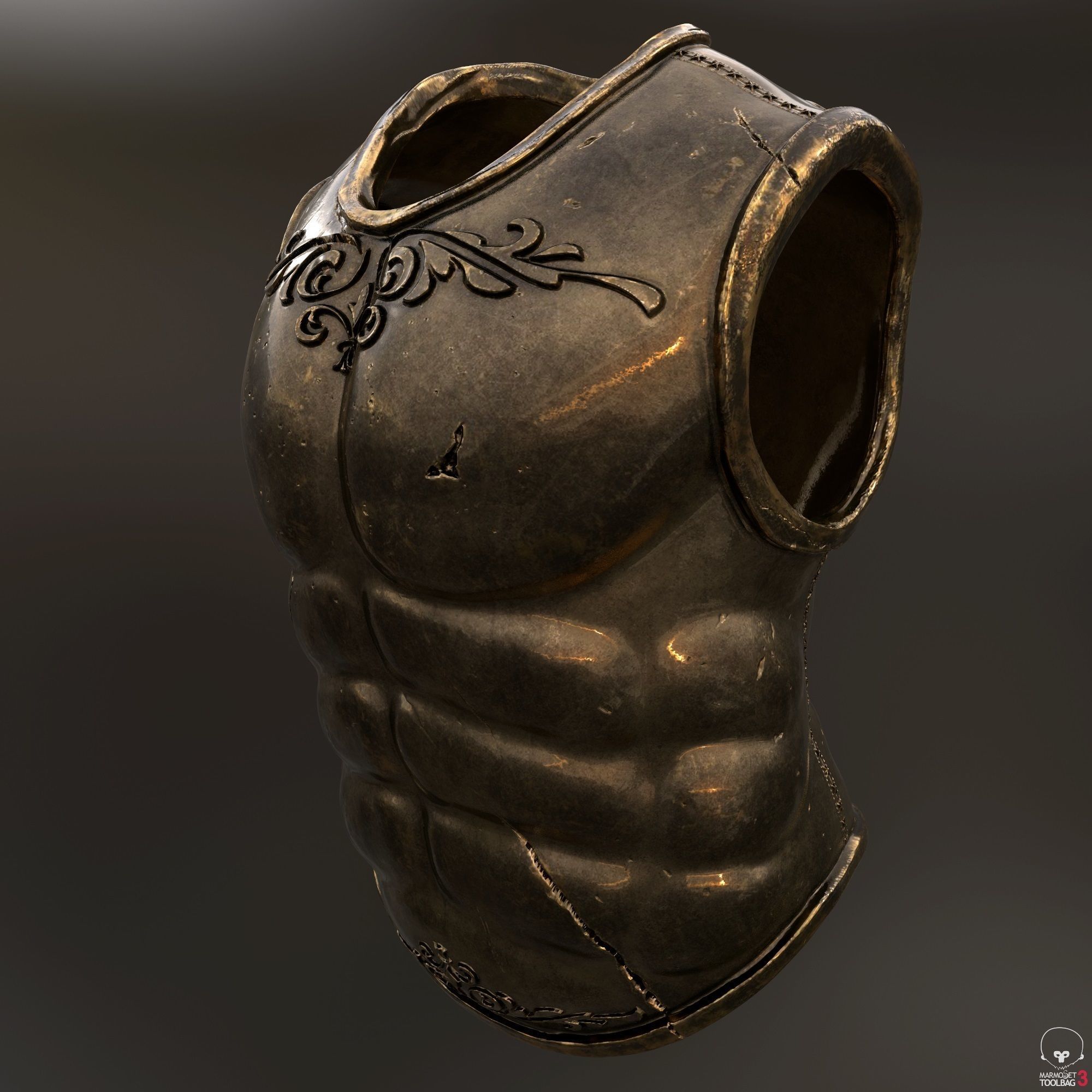 set of armor greek warrior 3D model_5