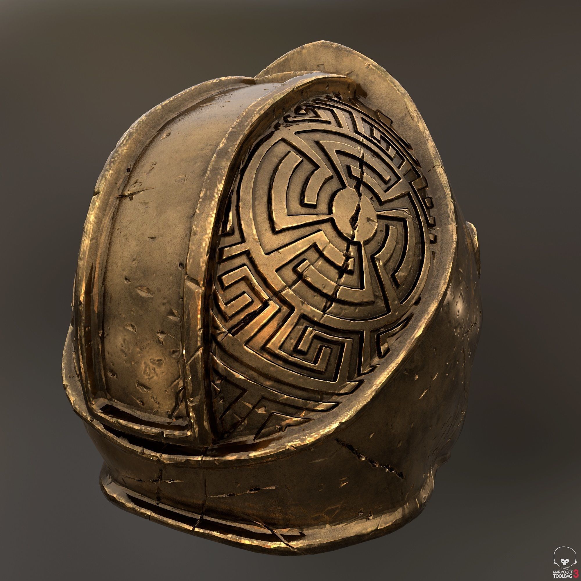 set of armor greek warrior 3D model_10