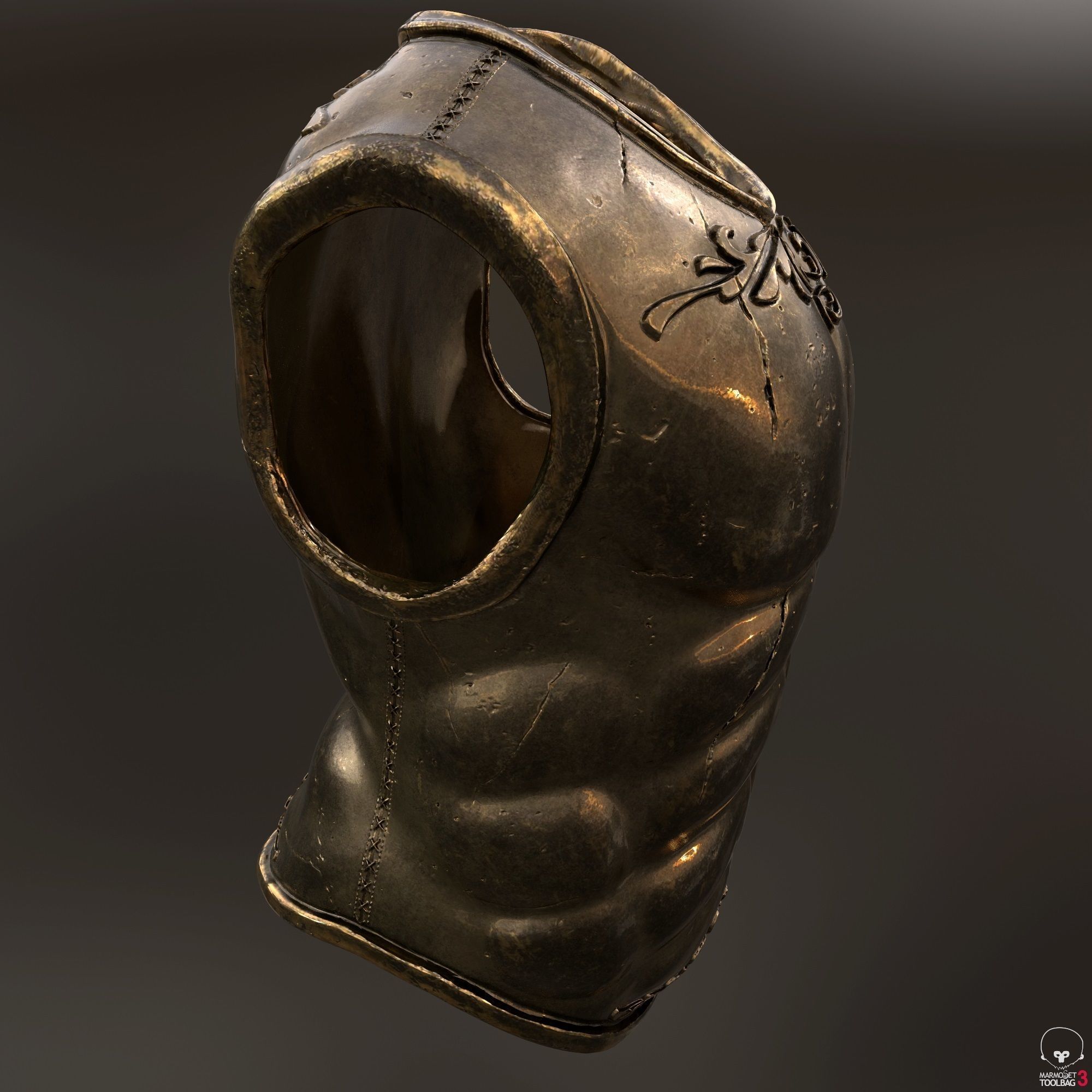 set of armor greek warrior 3D model_6