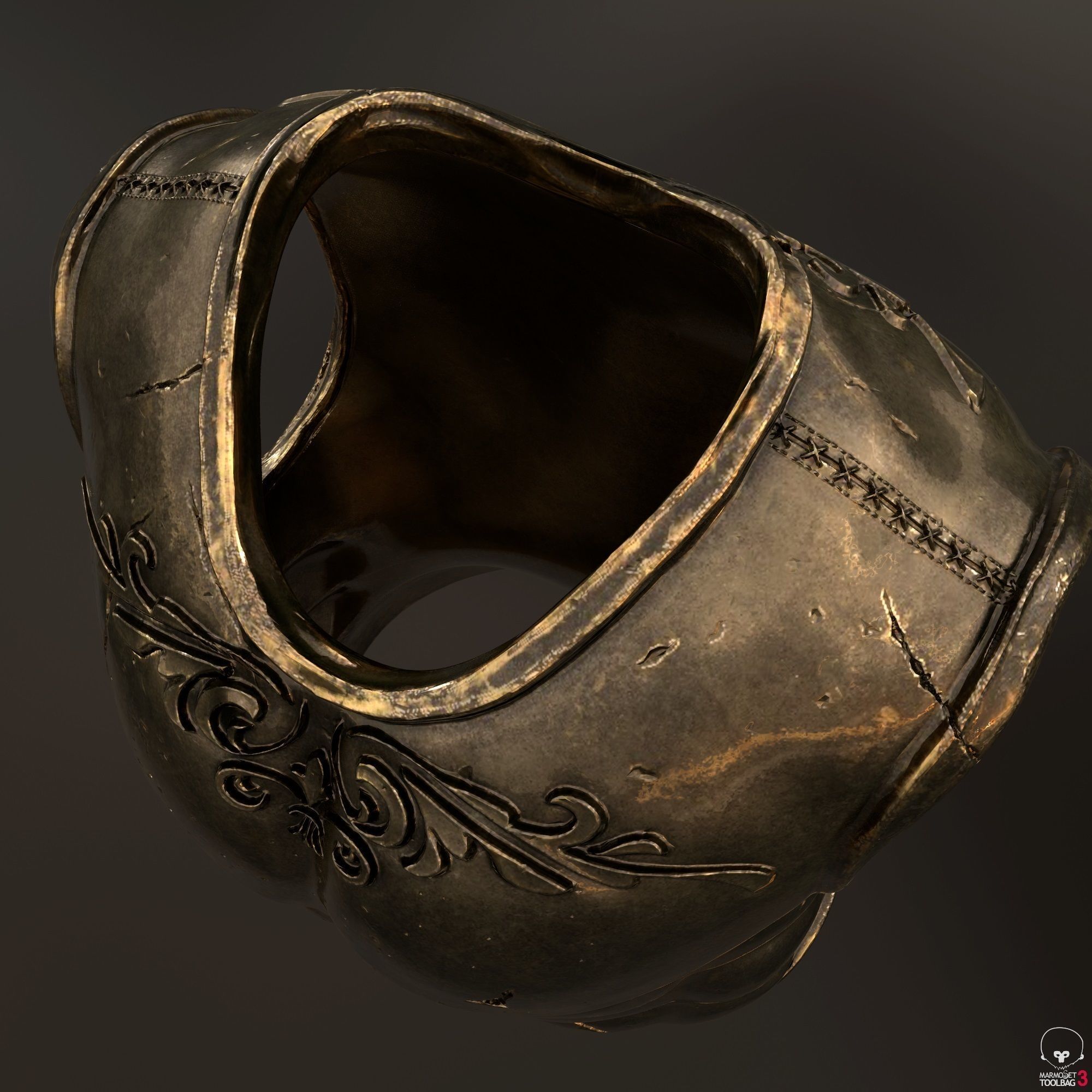 set of armor greek warrior 3D model_4