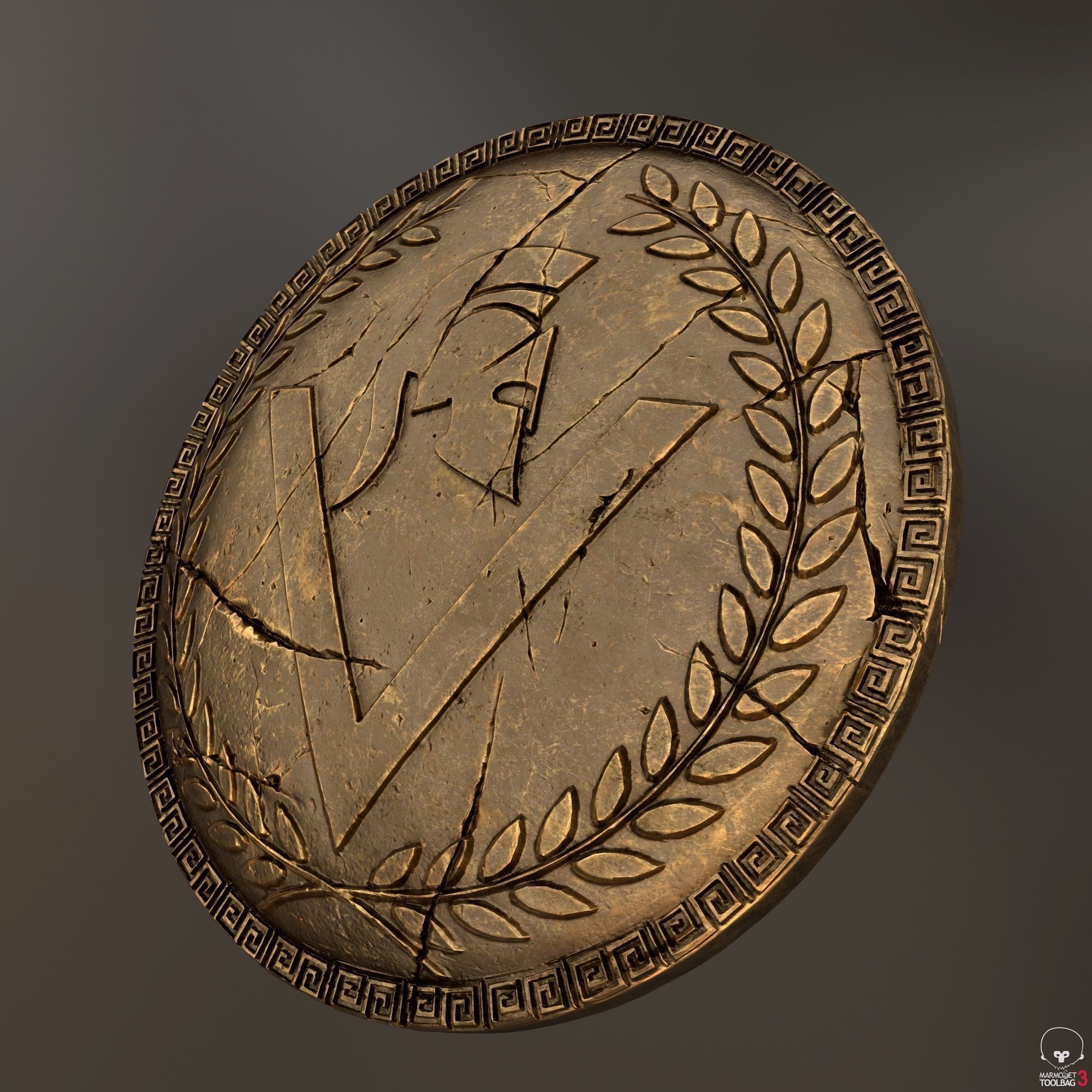 set of armor greek warrior 3D model_13