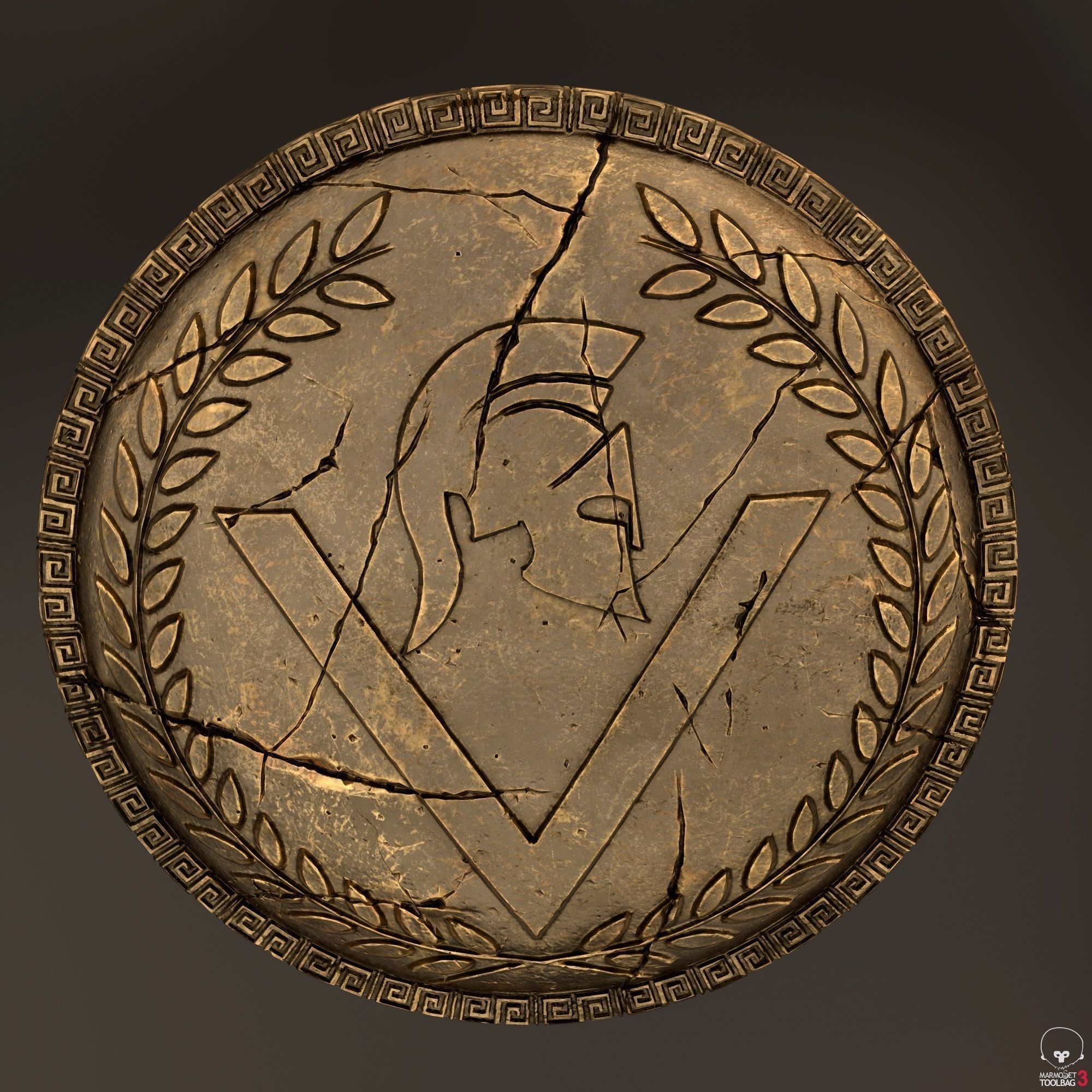 set of armor greek warrior 3D model_14