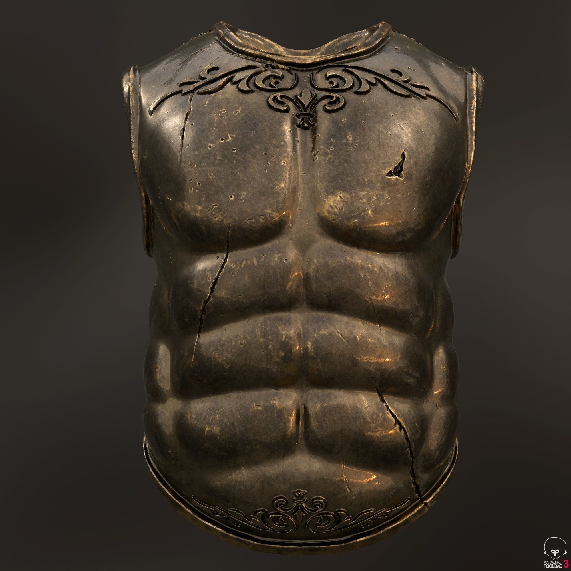 set of armor greek warrior 3D model_1