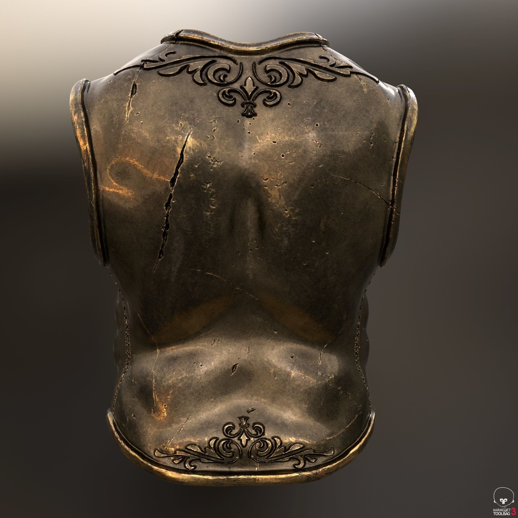 set of armor greek warrior 3D model_2