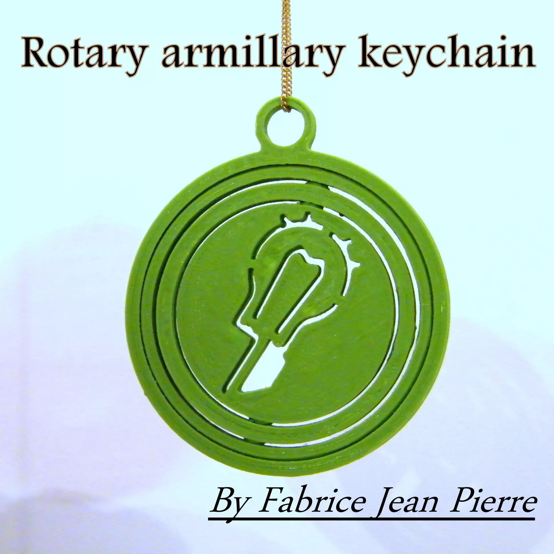 ROTARY ARMILLARY KEYCHAIN 3D print model_0