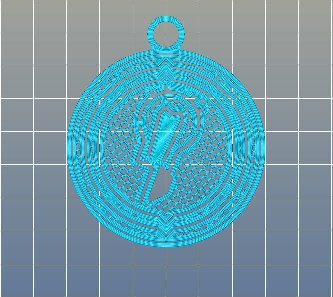 ROTARY ARMILLARY KEYCHAIN 3D print model_1