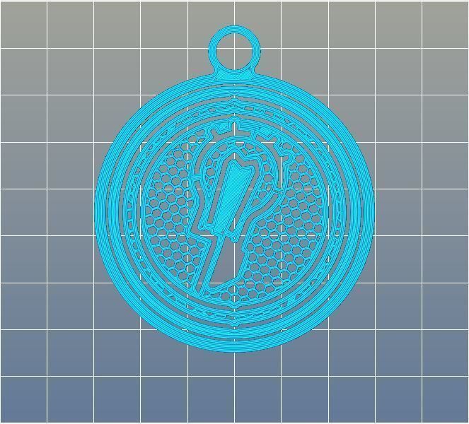 ROTARY ARMILLARY KEYCHAIN 3D print model_2