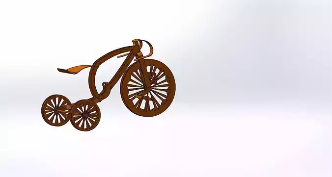 Tricycle bicycle with wagon 3D model