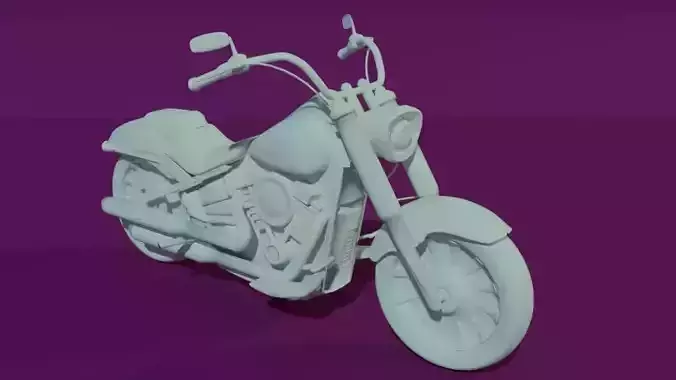 Harley Davidson -  FATBOY107  Low-poly 3D model