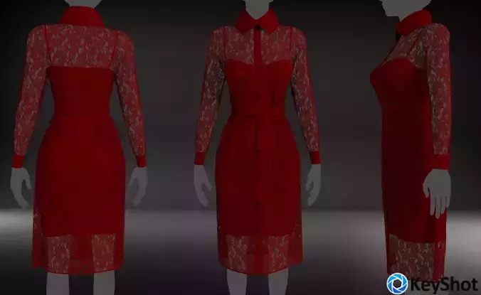 Shirt dress 3D model