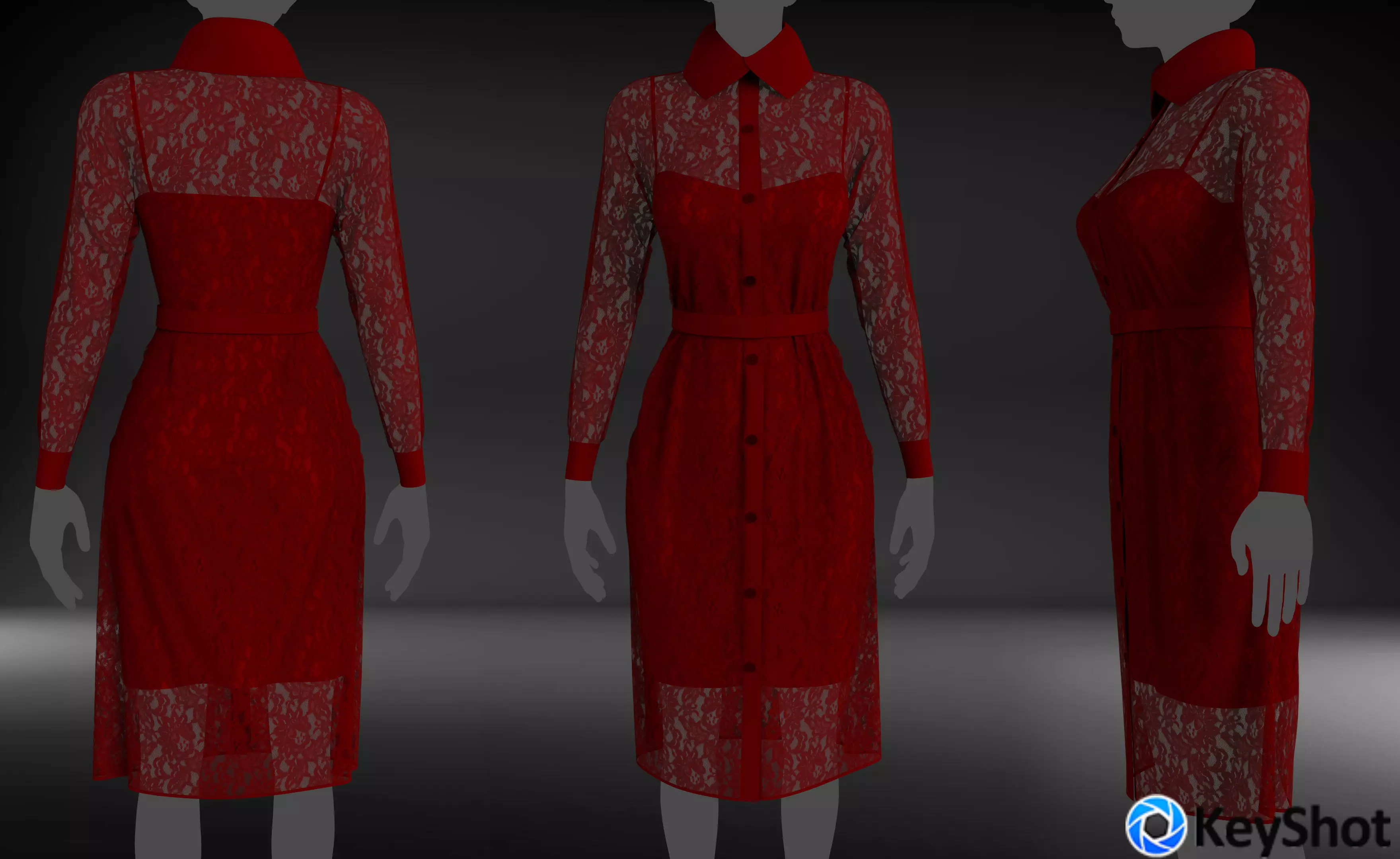 Shirt dress 3D model
