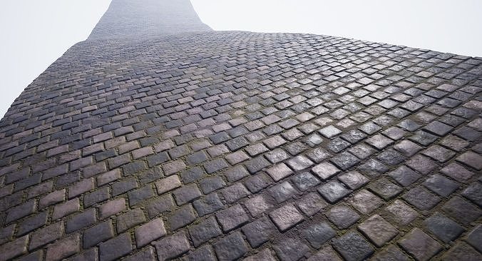 Procedural cobblestone material Low-poly 3D model