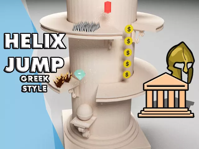Helix Jump greek style Low-poly 3D model