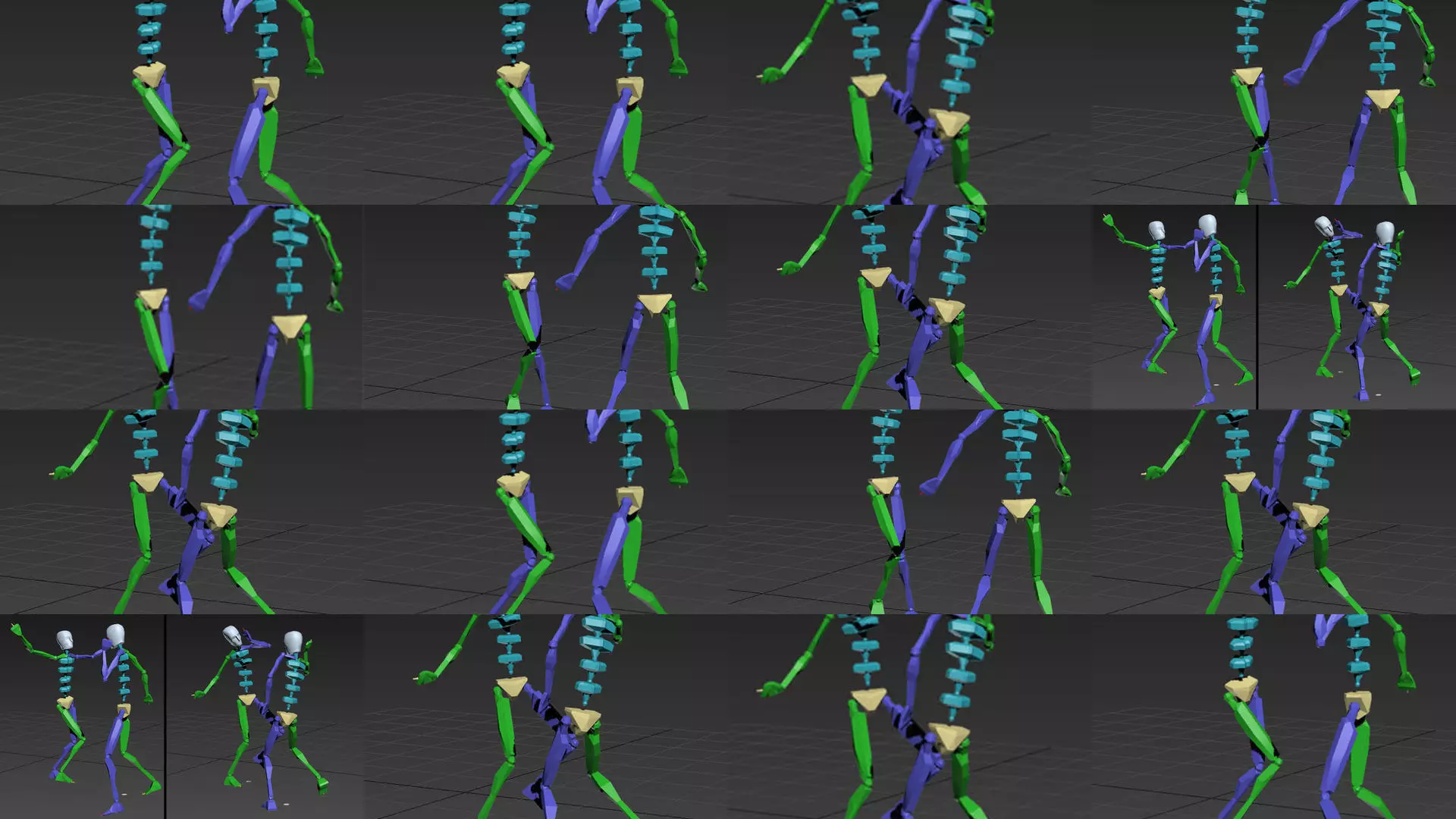 dance 2 skeletons 3D Model Collection_0