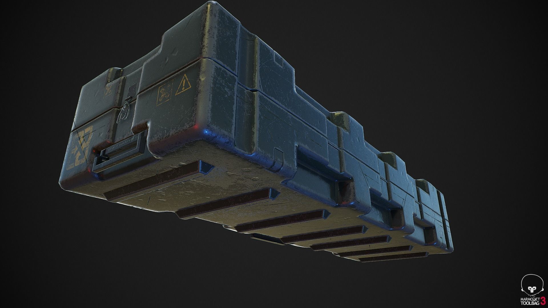 Military Weapon Supplies Crate - Gun pelican case Low-poly 3D model_10