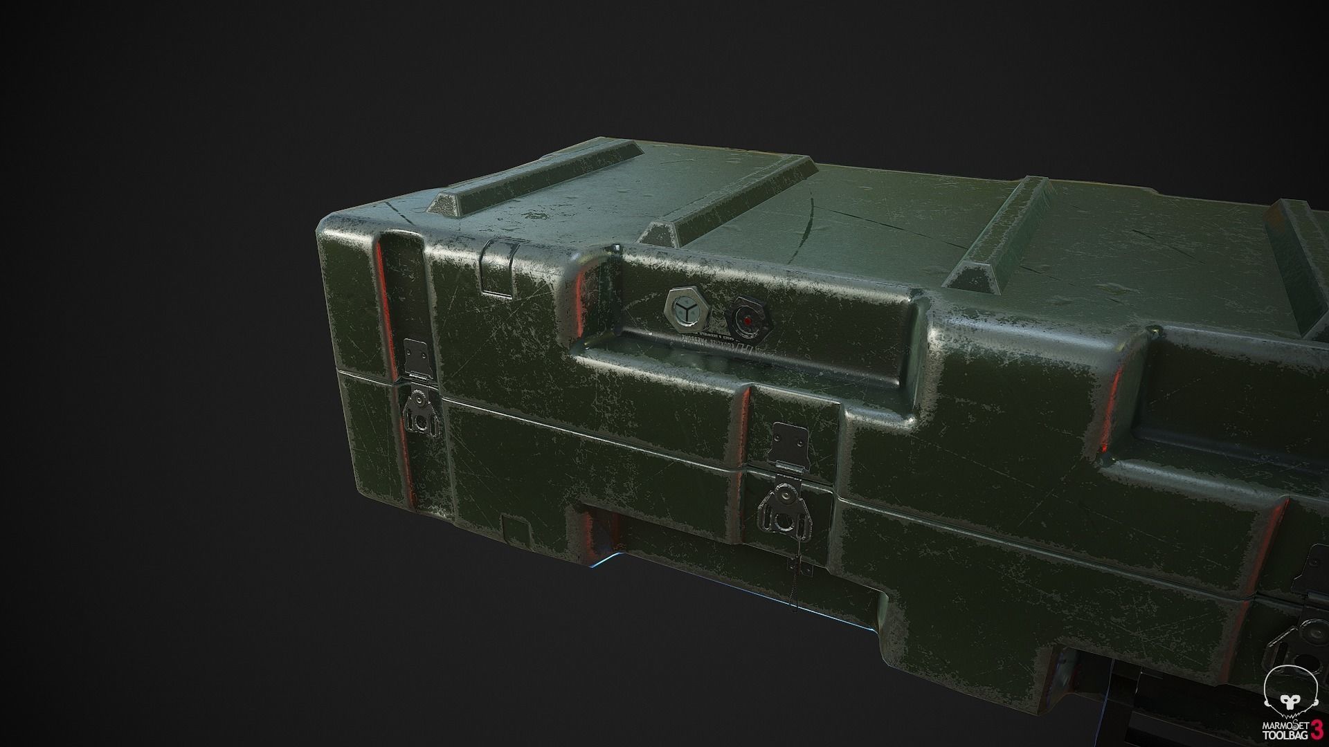 Military Weapon Supplies Crate - Gun pelican case Low-poly 3D model_7