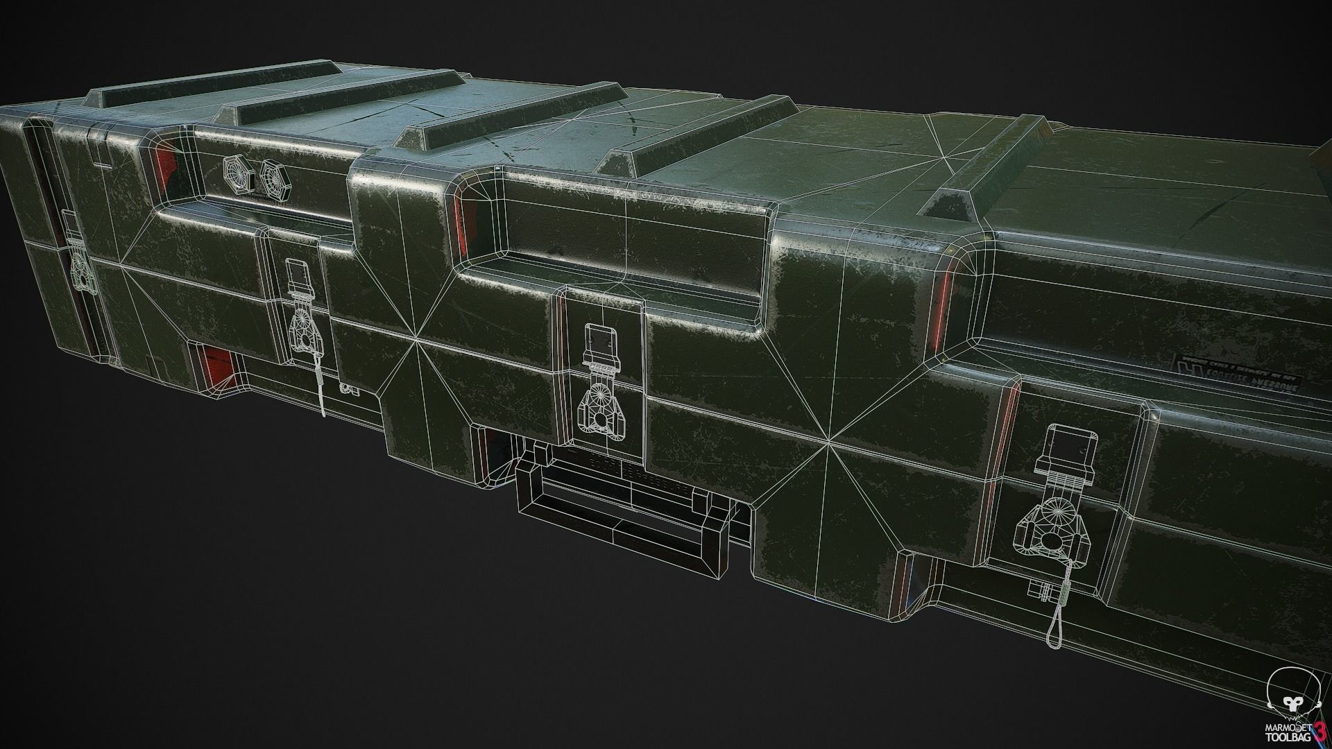 Military Weapon Supplies Crate - Gun pelican case Low-poly 3D model_18