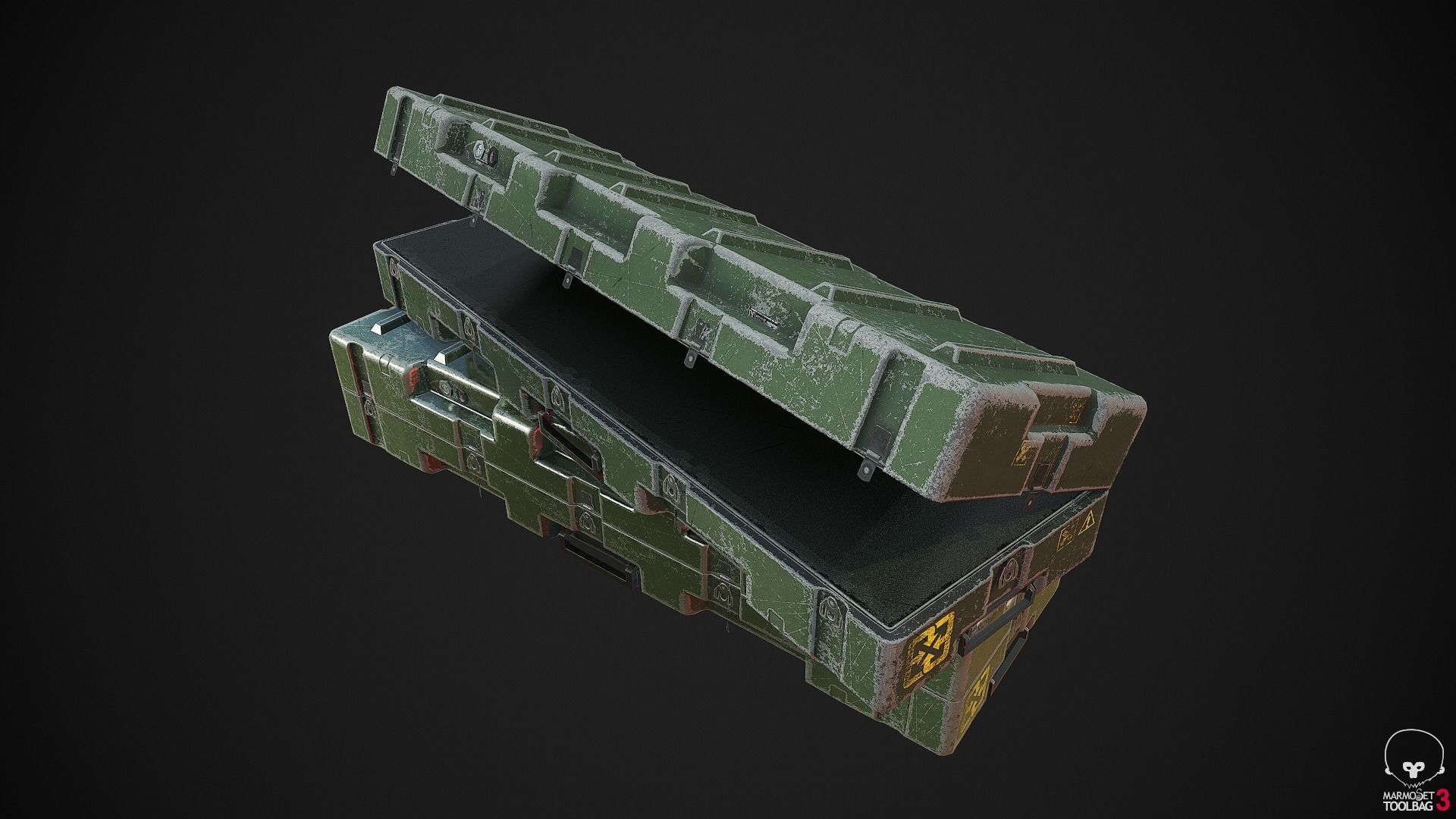 Military Weapon Supplies Crate - Gun pelican case Low-poly 3D model_4