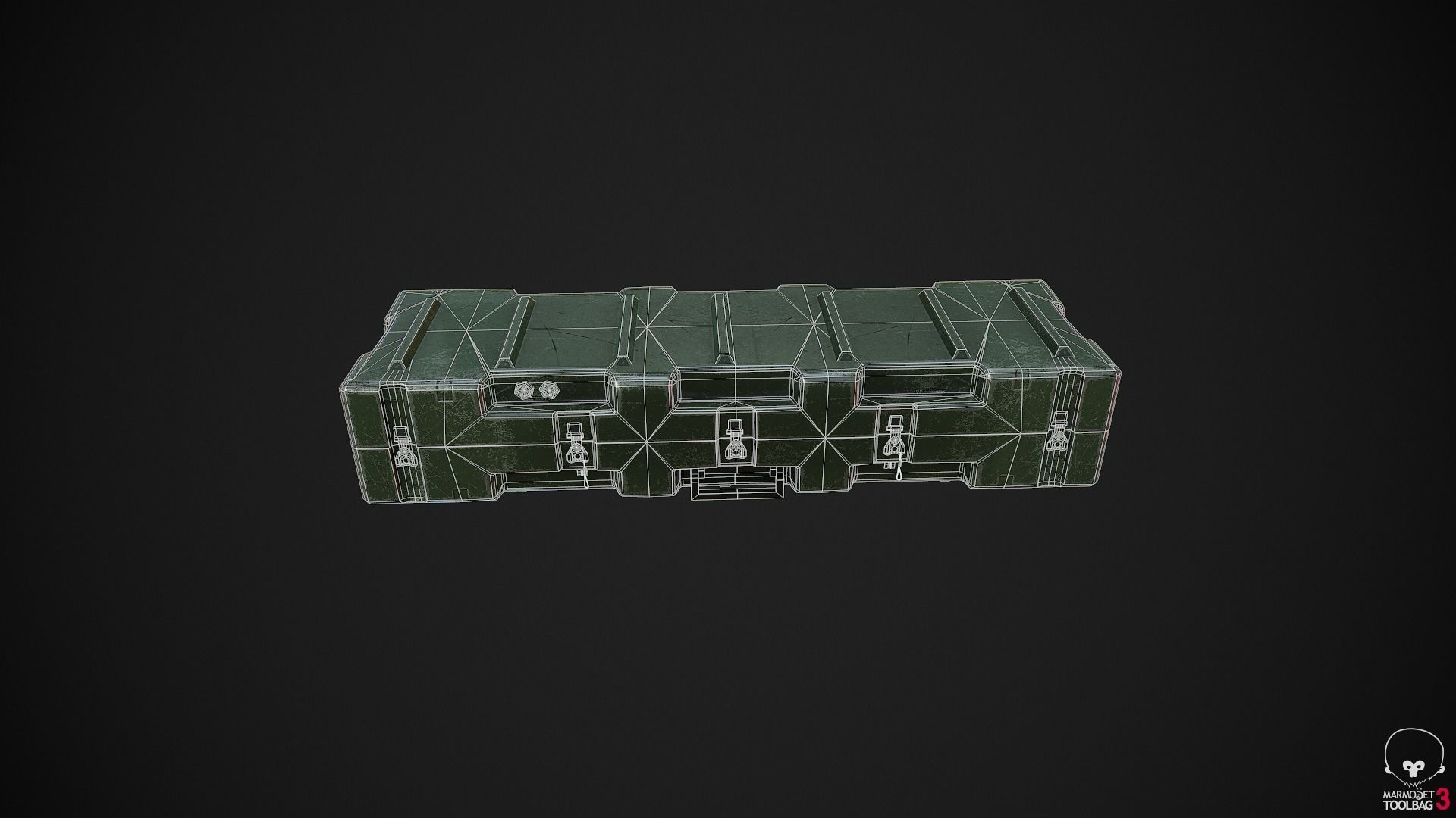 Military Weapon Supplies Crate - Gun pelican case Low-poly 3D model_20