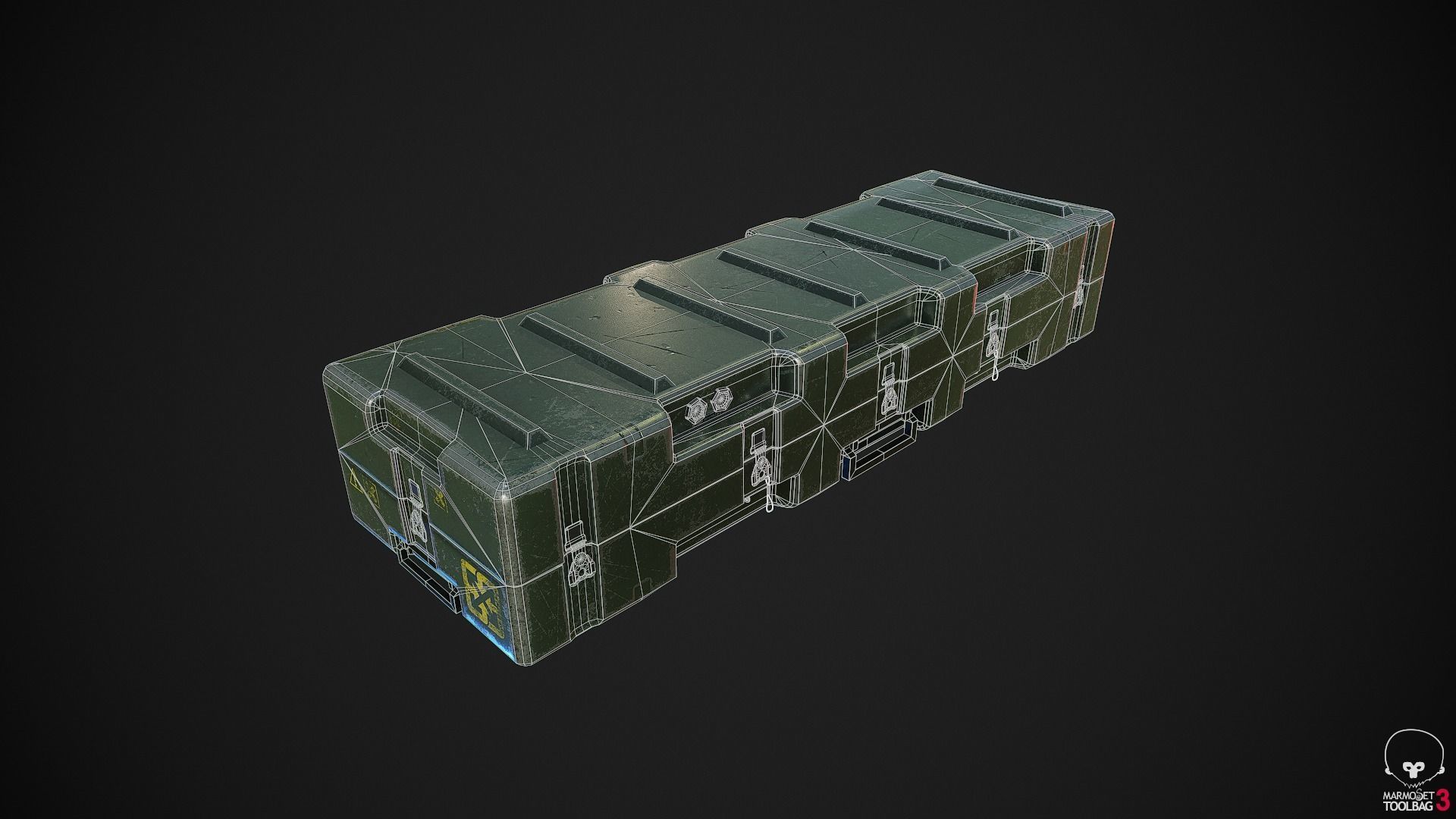 Military Weapon Supplies Crate - Gun pelican case Low-poly 3D model_19