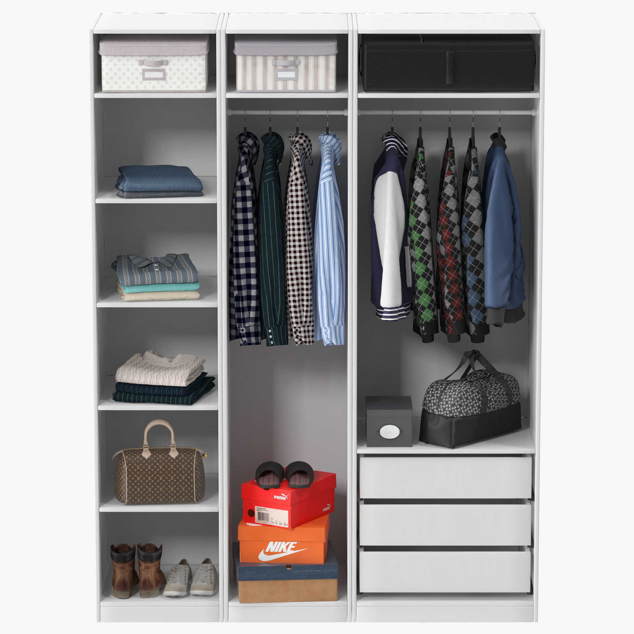 Wardrobe PAX 3D model_3