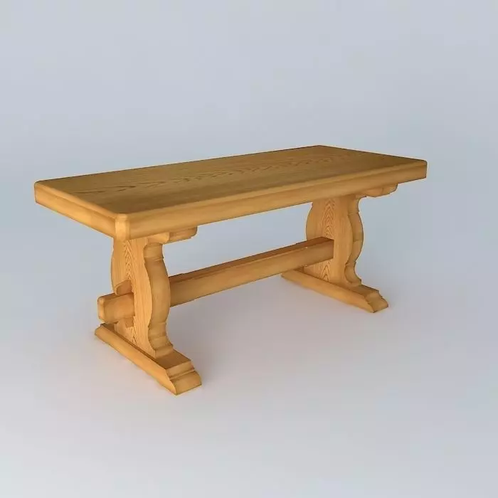 Classic Wooden Table free 3D model | CGTrader