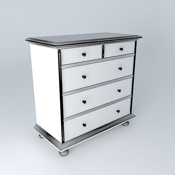 Convenient Chest of Drawers Free 3D model_3