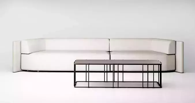 Christophe Delcourt Eko sofa and Ato table 3D model