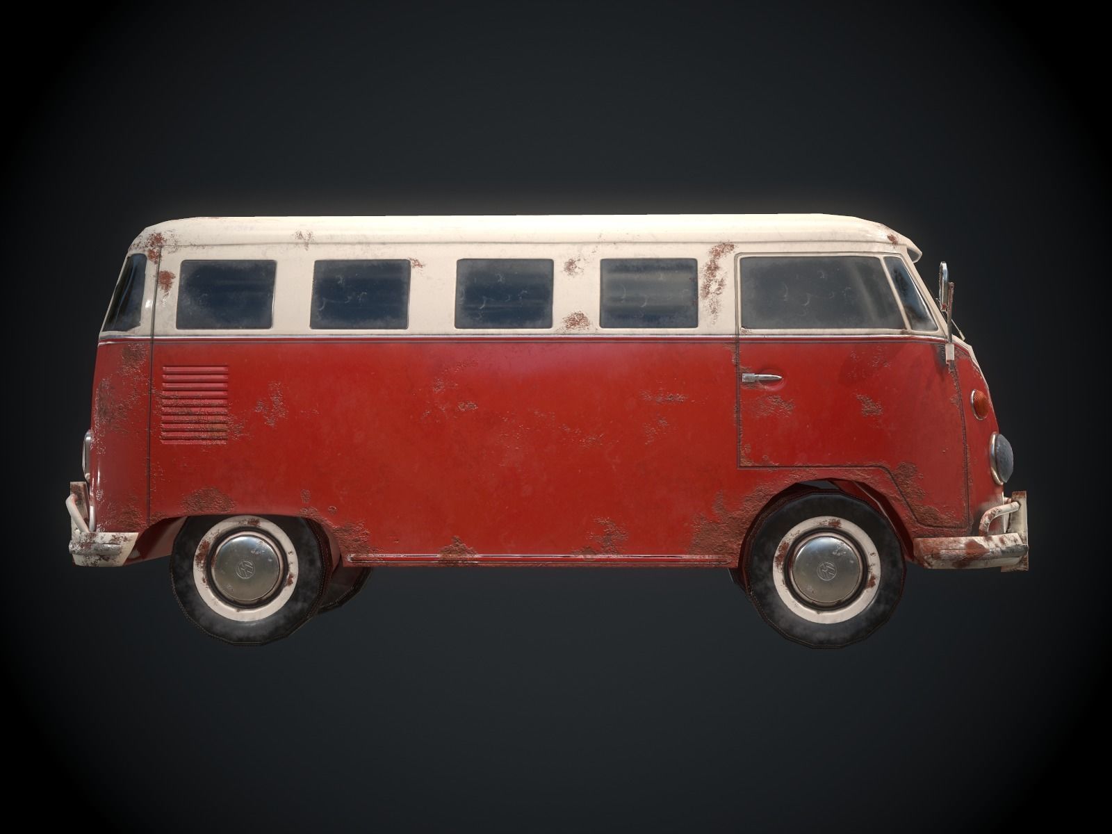 Classic VW Bus for Games Low-poly 3D model_3
