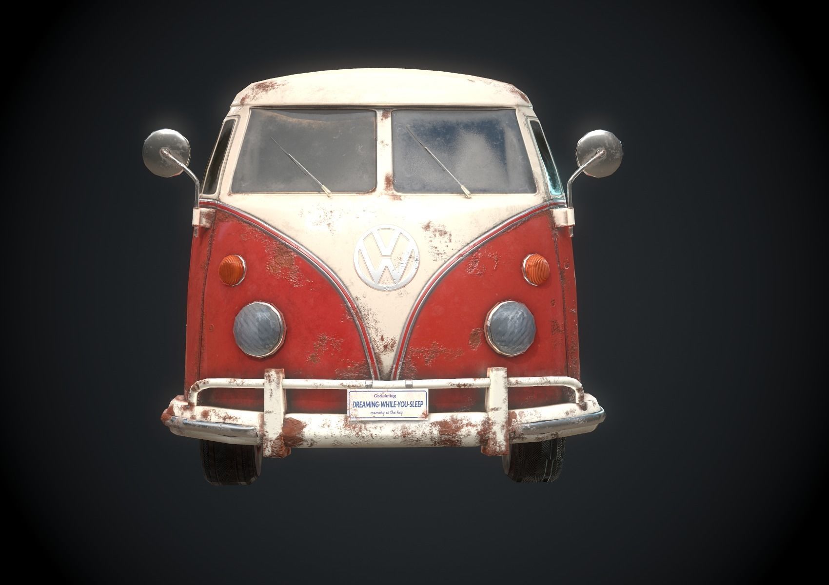 Classic VW Bus for Games Low-poly 3D model_1