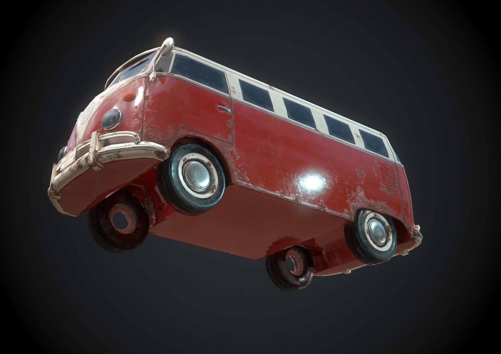 Classic VW Bus for Games Low-poly 3D model_7